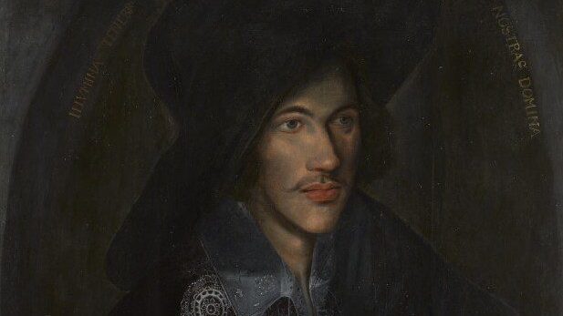 Portrait of John Donne, painted around 1616, depicting the poet in dark clothing with a lace collar and a reflective expression.