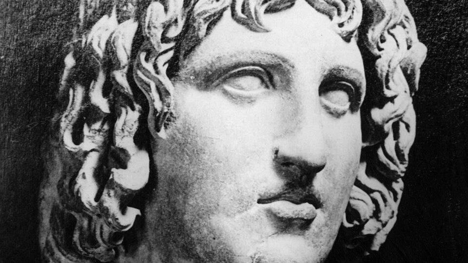 Marble bust of the Roman poet Virgil, depicting him with calm, idealized features and short, curled hair in the classical Roman style.