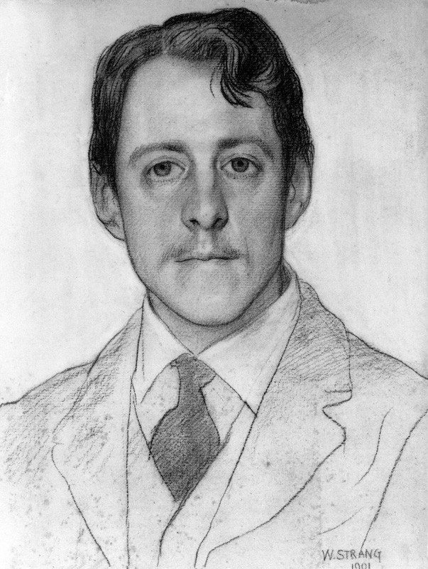 Portrait of the poet Laurence Binyon by the Scottish artist William Strang