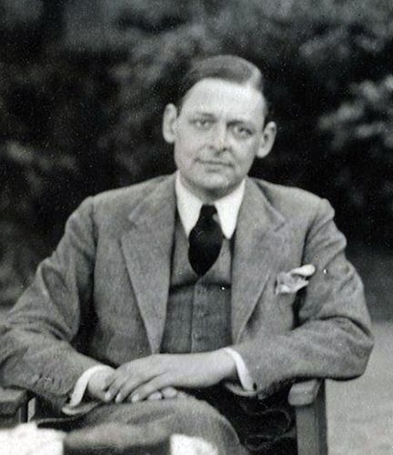 Black-and-white photograph of T. S. Eliot in 1934, taken by Lady Ottoline Morrell